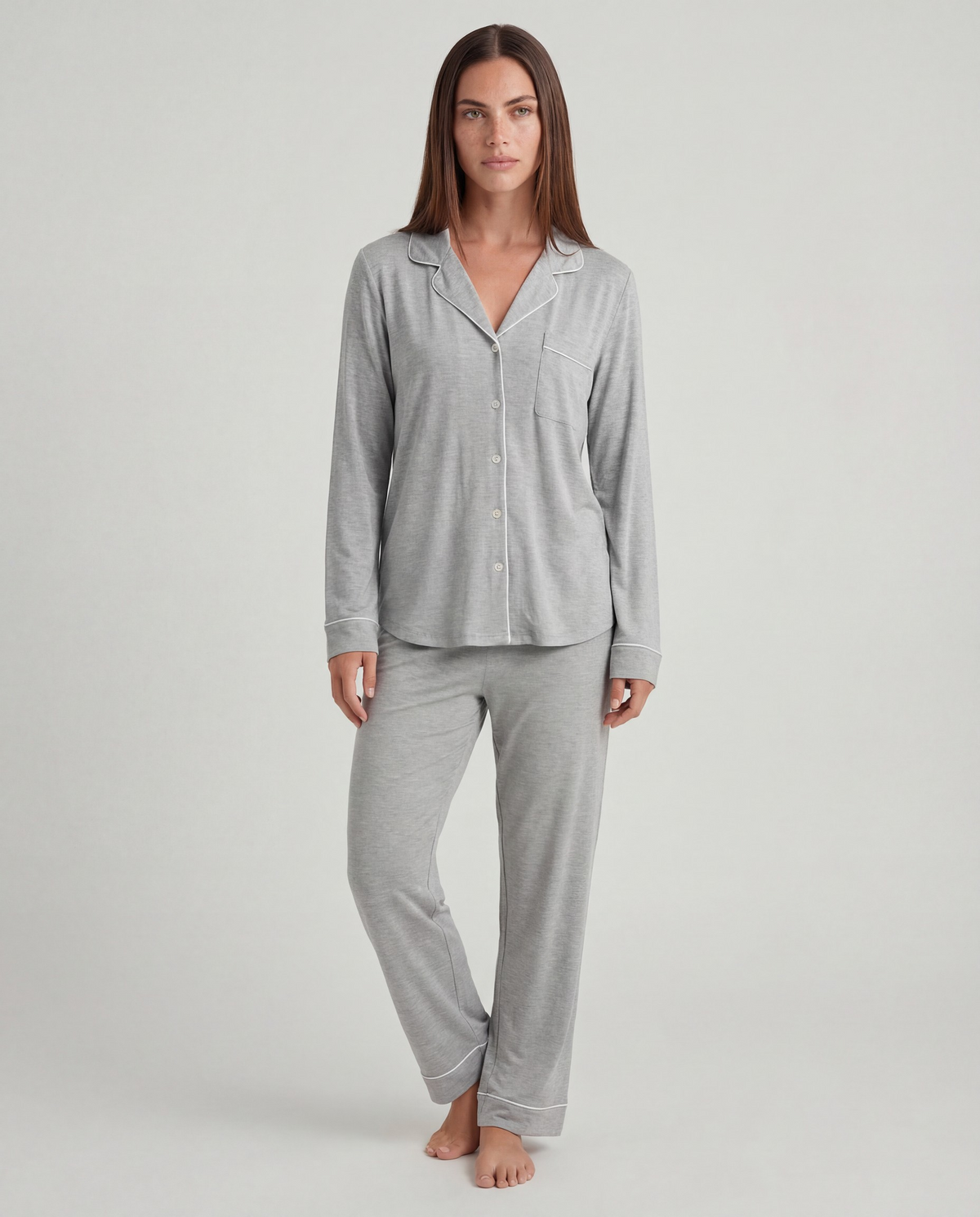 Hellgrauer Bambus Pyjama