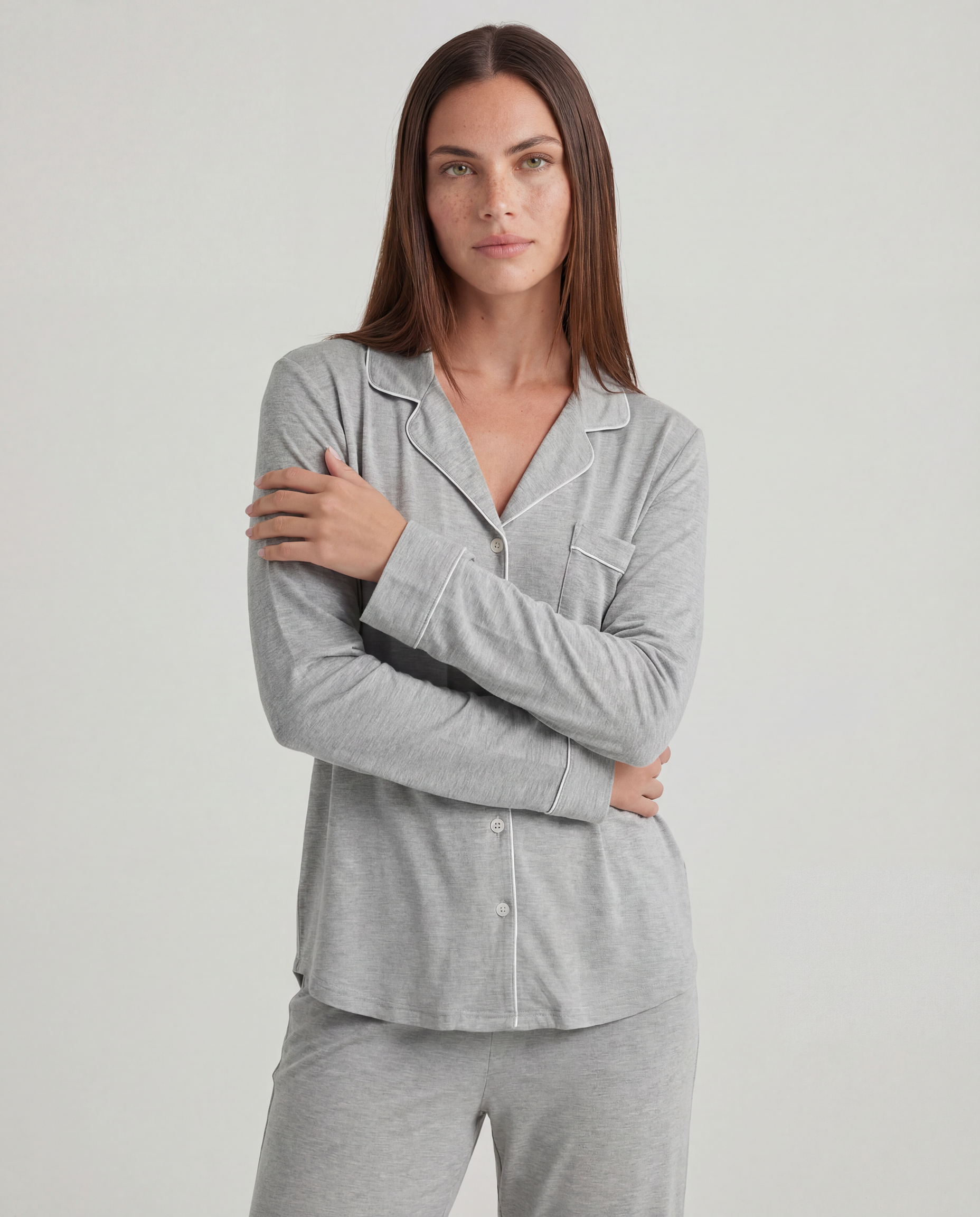 Hellgrauer Bambus Pyjama
