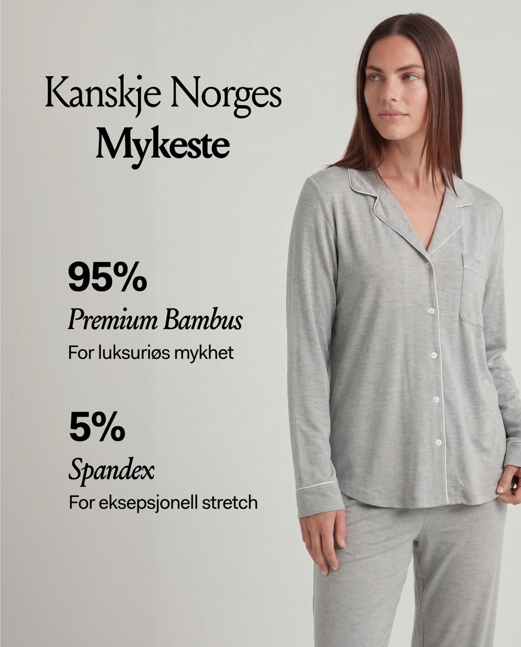 Hellgrauer Bambus Pyjama
