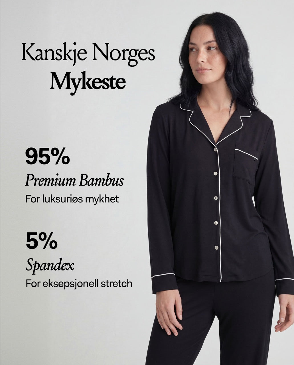 Schwarzer Bambus-Pyjama