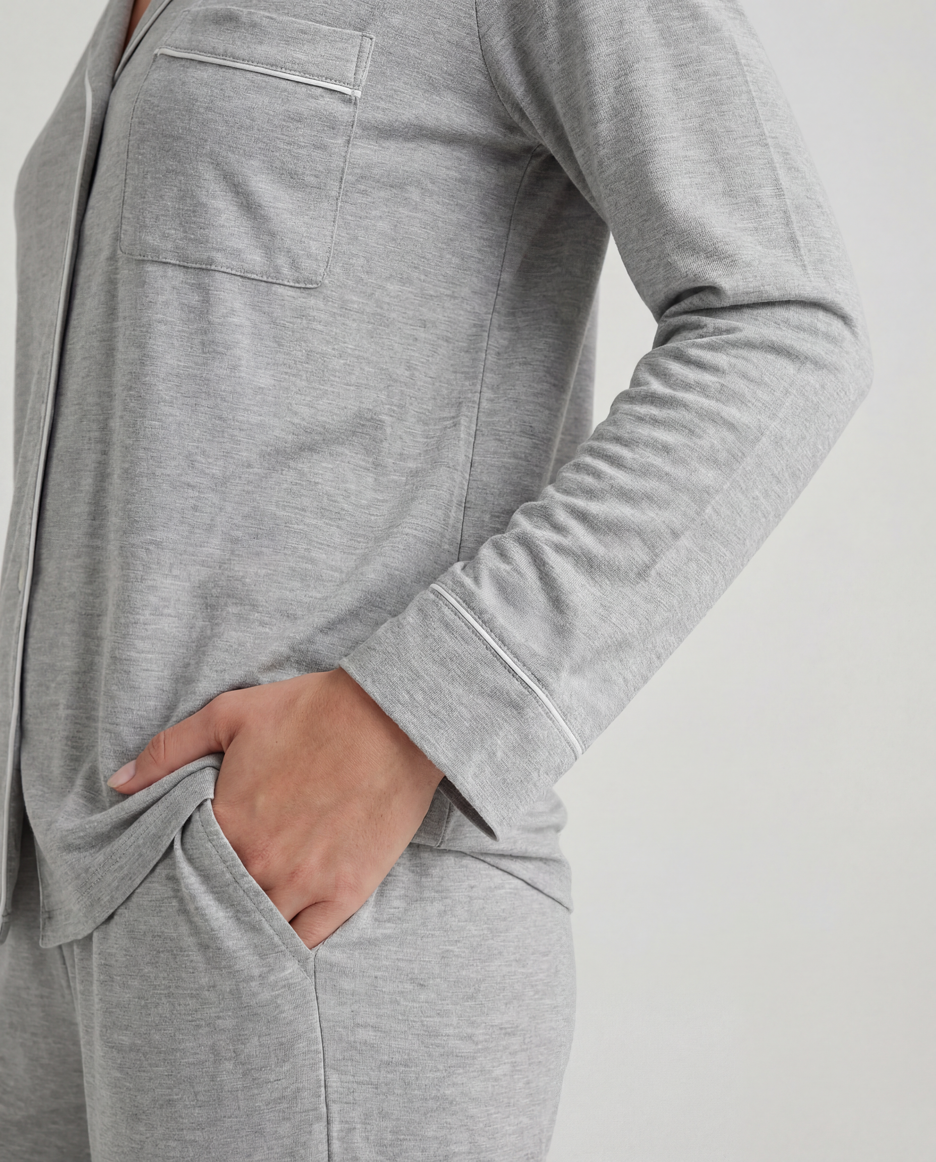 Hellgrauer Bambus Pyjama