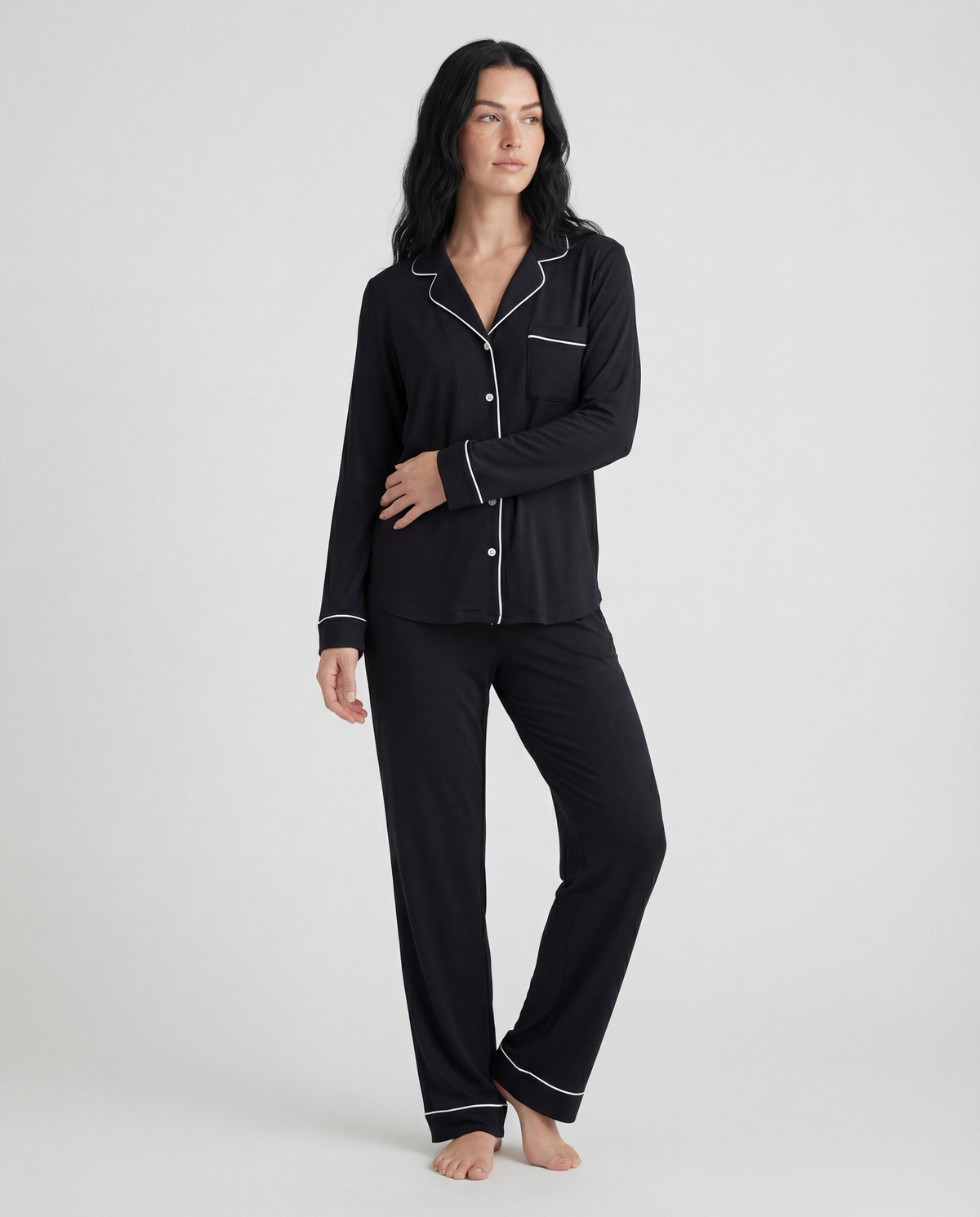 Schwarzer Bambus-Pyjama