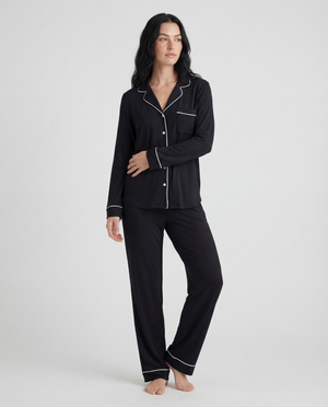 Schwarzer Bambus-Pyjama